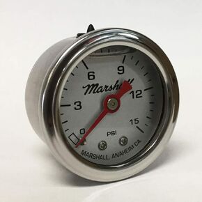 Marshall Instruments LS00015 Silver Dial Fuel Pressure Gauge