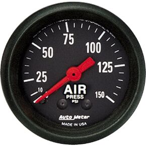 AUTO METER 2620 مقياس ضغط الهواء الميكانيكي من السلسلة Z، ضغط الهواء - 2 1/16 بوصة