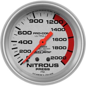 Auto Meter 4428 Ultra-Lite Mechanical Nitrous Pressure Gauge,2.625 in.