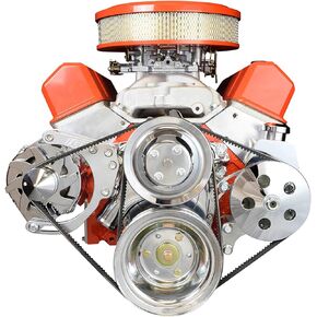 ICT Billet SBC Alternator/Power Steering Pump Accessory Drive Bracket Kit for Double Hump Heads 305 327 350 383 5.0L 5.7L V8 Designed & Manufactured in the USA 551576