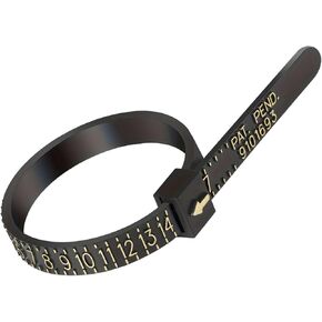 Ring Sizer: Smart Ring Size Measuring Tool, US 1-17 Reusable Ring Size Measurer in Black in Kuwait