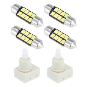 X AUTOHAUX 2Pcs Dome Lamp Switch with 4Pcs White LED Bulbs 34404-SDA-A21 34404-SDA-A22D3 924-798 Roof Map Light Overhead Lights for Honda CR-V Odyssey Accord Pilot Ridgeline for Ram 1500