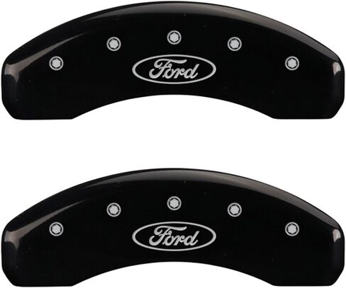 MGP Caliper Covers 10239SFRDBK Black Powder Coat Finish Front and Rear Caliper Cover, Set of 4 (Oval Logo/Ford Silver Characters, Engraved) in Saudi Arabia