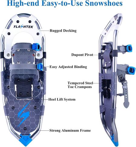 FLASHTEK 21/25/30 Inches Light Weight Snowshoes for Women Men Youth Kids, Aluminum Terrain Snow Shoes. in Saudi Arabia