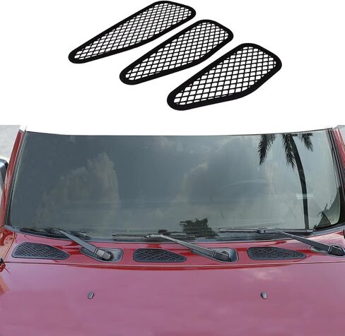 غطاء فتحة تهوية غطاء محرك السيارة متوافق مع Toyot@ FJ Cruiser 2007-2021، غطاء حماية فتحة تهوية المحرك، ملحقات غطاء فتحة تهوية غطاء المحرك الخارجي التلقائي، 3 قطع (أسود) in Kuwait