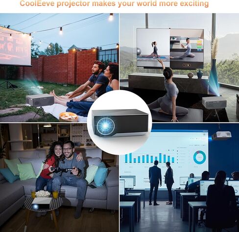 Projector with WiFi and Bluetooth, 16000L Portable Projectors, Outdoor Projector Support Native 1080P Video Movie Projector for Home Theater, Compatible with iOS & Android Phone, PC, HDMI,VGA,USB,AV in Kuwait