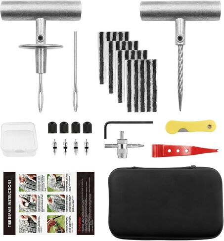 طقم إصلاح الإطارات من ميليني، 38 قطعة طقم توصيل الإطارات للسيارة، الشاحنة، الجرار، الدراجة النارية، ATVT، RV، جرار إصلاح ثقب الإطارات المسطحة الثقيلة in Kuwait