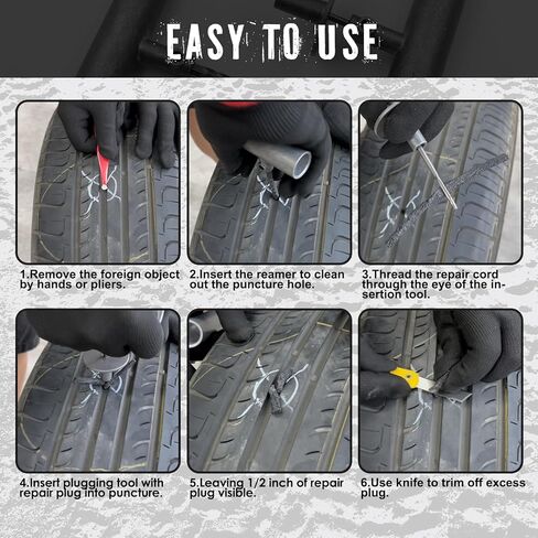 طقم إصلاح الإطارات من ميليني، 38 قطعة طقم توصيل الإطارات للسيارة، الشاحنة، الجرار، الدراجة النارية، ATVT، RV، جرار إصلاح ثقب الإطارات المسطحة الثقيلة in Kuwait