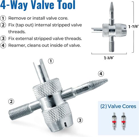طقم إصلاح الإطارات المسطحة من تيريليكس (مع أداة تشذيب) - طقم إصلاح ثقوب الإطارات 24 قطعة للسيارة والسيارات وأدوات إصلاح الإطارات في حالات الطوارئ ومقابس الإطارات في حقيبة حمل منظمة بسحاب، للإطارات بدون أنابيب in Kuwait