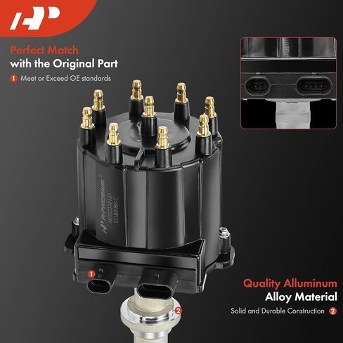 موزع A-Premium Small Block Big Block EFI TBI متوافق مع سيارة Chevy GMC - V8 5.0L، 5.7L، 7.4L - C/K 1500 2500 Pickup، Camaro، Blazer، Yukon، Jimmy، C60، P30، Tahoe - 1987-1997 ، قبعة سوداء in Saudi Arabia
