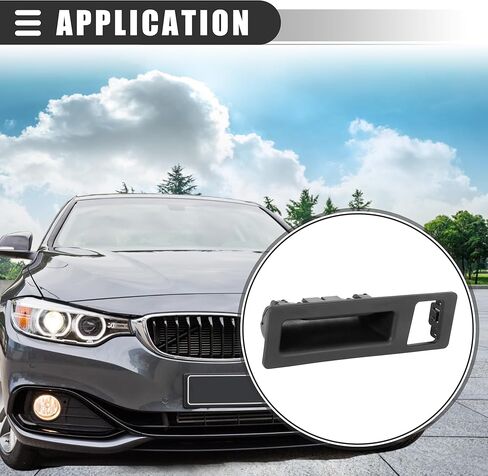 مفتاح تحرير الباب الخلفي للسيارة من Motoforti، مفتاح تحرير صندوق السيارة، لسيارة BMW 428i 2014-2016، معدن مطاطي بلاستيكي، 51247368753، أسود in Kuwait