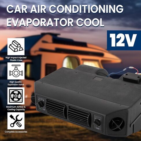 مكيف هواء عالمي TBVECHI، مبخر تكييف هواء للسيارة بقدرة 12 فولت 30 وات، بارد مع دعامات تثبيت وخرطوم تصريف، نوع تبريد فردي بتيار متردد ثلاثي السرعات لمنزل متنقل للسيارة الكلاسيكية in Kuwait
