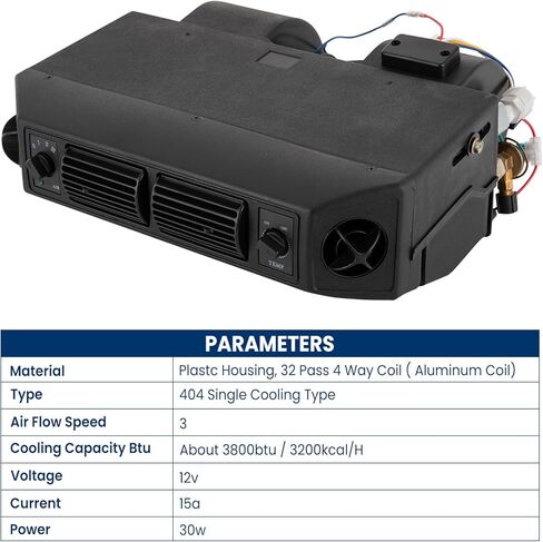 مكيف هواء عالمي TBVECHI، مبخر تكييف هواء للسيارة بقدرة 12 فولت 30 وات، بارد مع دعامات تثبيت وخرطوم تصريف، نوع تبريد فردي بتيار متردد ثلاثي السرعات لمنزل متنقل للسيارة الكلاسيكية in Kuwait