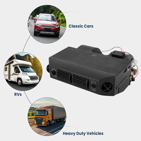 مكيف هواء عالمي TBVECHI، مبخر تكييف هواء للسيارة بقدرة 12 فولت 30 وات، بارد مع دعامات تثبيت وخرطوم تصريف، نوع تبريد فردي بتيار متردد ثلاثي السرعات لمنزل متنقل للسيارة الكلاسيكية in Kuwait