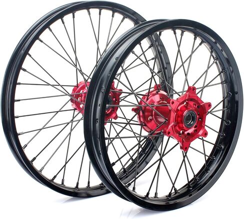 TARAZON 21" 18" Off-road Complete Wheel Set Rims Spokes Red Hubs for Honda CRF250R 04-13 CRF450R 04-12 CRF 250X 450X 04-16 in Kuwait