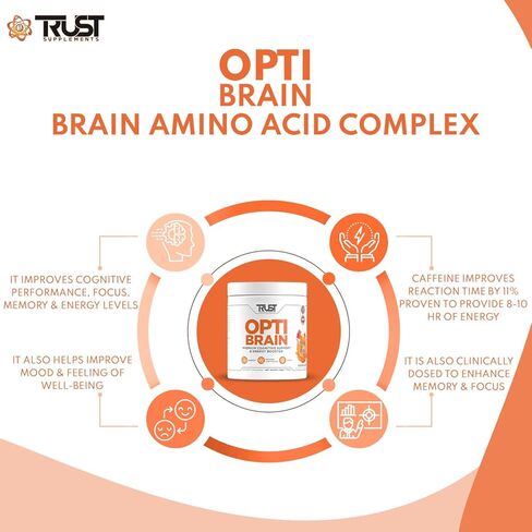 TRUST SUPPLEMENT Opti Brain - تعزيز الذاكرة والتركيز، دعم الدماغ منشط الذهن للطاقة، معزز الدماغ للصحة مع الطاقة والتركيز - معززات الطاقة المتميزة (30 حصة) in Saudi Arabia