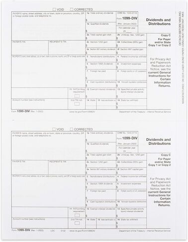 2023 Complete Laser 1099-DIV Income Tax Form Set and 1096 - Kit for 25 Vendors ~4-Part~ All 1099-DIV Income Forms in Value Pack | 1099-DIV Income 2023 in Saudi Arabia