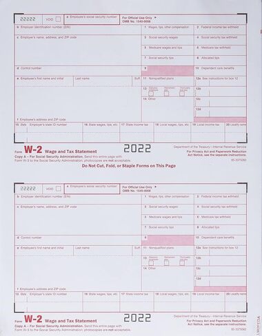 TOPS W2 Forms 2021, 6 Part W2 Forms, Laser/Inkjet Tax Form Sets for 50 Employees, Includes 3 W3 Forms (TX22991-21) in Saudi Arabia