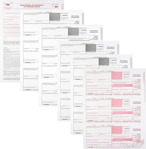 1099 NEC Forms 2023، 50 حزمة من 4 أجزاء من نماذج الضرائب بالليزر من النسخ الفيدرالية/الولاية، 1096 - رائعة لـ QuickBooks وبرامج المحاسبة، [بدون مغلفات] 2023 1099-NEC، 50 حزمة in Saudi Arabia