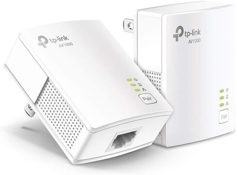 TP-Link AV1000 Powerline Starter Kit (TL-PA7017 KIT) - منفذ جيجابت، التوصيل والتشغيل، إيثرنت عبر الطاقة، حجم نانو، مثالي للتلفزيون الذكي، الألعاب عبر الإنترنت، اتصال سلكي فقط (متجدد) in Kuwait