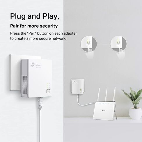 TP-Link AV1000 Powerline Starter Kit (TL-PA7017 KIT) - منفذ جيجابت، التوصيل والتشغيل، إيثرنت عبر الطاقة، حجم نانو، مثالي للتلفزيون الذكي، الألعاب عبر الإنترنت، اتصال سلكي فقط (متجدد) in Kuwait