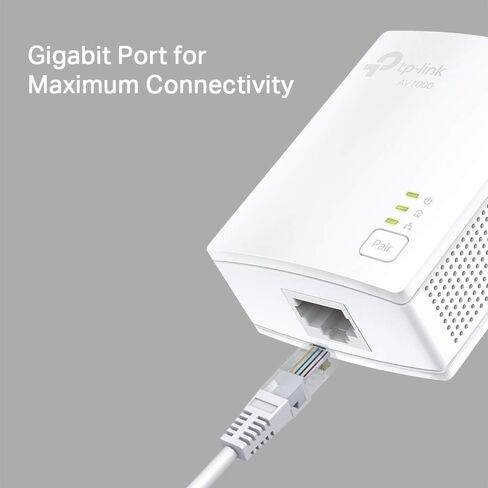 TP-Link AV1000 Powerline Starter Kit (TL-PA7017 KIT) - منفذ جيجابت، التوصيل والتشغيل، إيثرنت عبر الطاقة، حجم نانو، مثالي للتلفزيون الذكي، الألعاب عبر الإنترنت، اتصال سلكي فقط (متجدد) in Kuwait