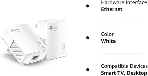 TP-Link AV1000 Powerline Starter Kit (TL-PA7017 KIT) - منفذ جيجابت، التوصيل والتشغيل، إيثرنت عبر الطاقة، حجم نانو، مثالي للتلفزيون الذكي، الألعاب عبر الإنترنت، اتصال سلكي فقط (متجدد) in Kuwait