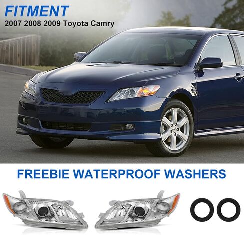 Headlight Assembly Compatible with 2007 2008 2009 07 08 09 Toyota Camry Passenger and Driver Side in Saudi Arabia