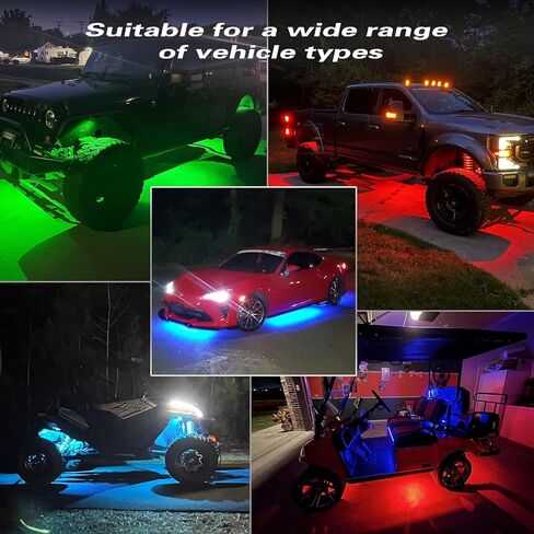 8Pods RGB LED أضواء الصخور مع APP / RF التحكم عن بعد، أضواء تحت الوهج متعدد المناطق أضواء النيون الخارجية متعدد الألوان 12 فولت مقاوم للماء لملحقات الشاحنات Jeep UTV SUV ATV عربة الغولف الطرق الوعرة in Kuwait