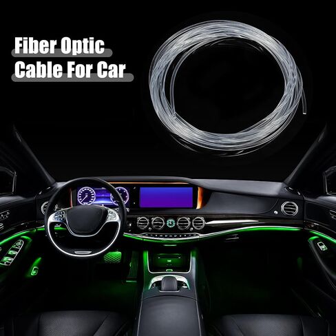 ACROPIX 1.5mm 0.06 "5m 16.40ft Universal Glow Optic Fiber Car Light الديكور واضح - حزمة من 1 in Kuwait