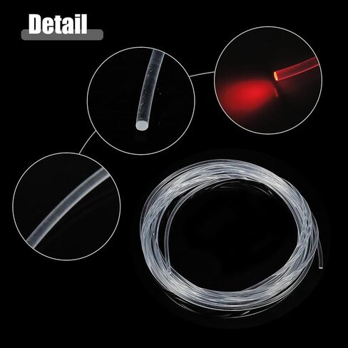 ACROPIX 1.5mm 0.06 "5m 16.40ft Universal Glow Optic Fiber Car Light الديكور واضح - حزمة من 1 in Kuwait