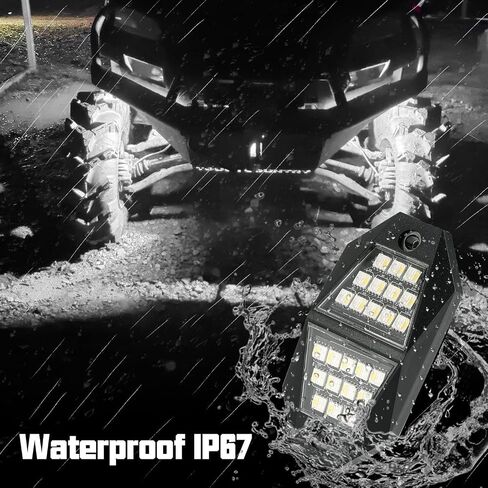 Winunite 16 Pods White Rock Lights أبيض نقي 210 درجة زاوية واسعة تحت الوهج أضواء IP67 أضواء الحاجز للماء للمقطورة على الطرق الوعرة شاحنة ATV UTV SUV الدراجات النارية in Kuwait