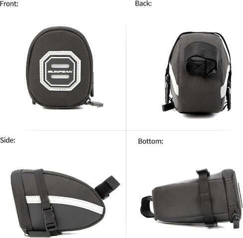 حقيبة سرج الدراجة سعة 1.2 لتر من روزويل 13196، حقيبة تحت المقعد، حقيبة ملحقات ركوب الدراجات، أسود in Kuwait