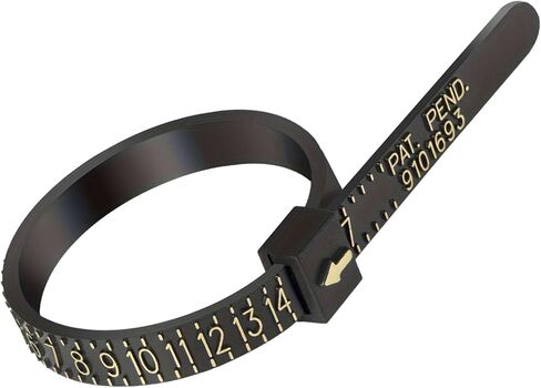 Ring Sizer: Smart Ring Size Measuring Tool, US 1-17 Reusable Ring Size Measurer in Black in Kuwait