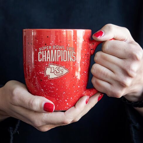 ريكو إندستريز NFL Football Kansas City Chiefs 2024 Super Bowl LVIII Champions 16 أونصة كوب قهوة من السيراميك الملون محفور بالليزر in Saudi Arabia