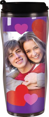 - كوب سفر للصور بحجم 14 أونصة مع غطاء قابل للطي - الكوب عبارة عن إطار صورة - يمكنك صنعه بنفسك - أدخل صورك الخاصة أو قم بإنشاء وطباعة الإدخالات عبر الإنترنت - حزمة واحدة in Saudi Arabia