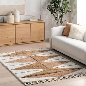 nuLOOM Kali Shaggy Diamond Tassel Clearance Area Rug, 4x6, Light Brown