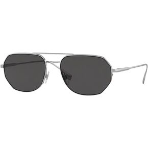 BURBERRY Henry BE3140 100187 57MM Nero/Grigio Con Bordo Rosso/Beige Irregular Sunglasses for Men + BUNDLE With Designer iWear Eyewear Kit