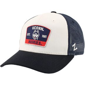 ZHATS Standard NCAA Officially Licensed Snapback Hat Big Rig Patch White Navy Switchback, One Size