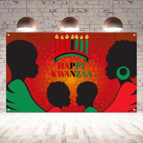 سعيد كوانزا خلفية كوانزا قماش مزخرف جداري سعيد كوانزا راية التراث الأفريقي عطلة الديكور واللوازم للمنزل in Kuwait