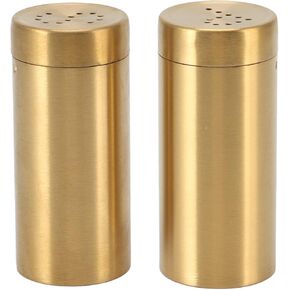2Pcs Gold Spice Jar, Airtight Seasoning Bottle with Top Rotatable Shaker Seasoning Bottles Spices Container Spice Bottles for Salt Sugar Pepper Paprika