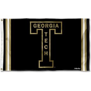 College Flags & Banners Co. Georgia Tech Yellow Jackets Vintage Retro Throwback 3x5 Banner Flag