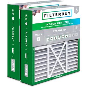 Filterbuy 20x22x5 Air Filter MERV 8 Dust Defense (2-Pack), Pleated HVAC AC Furnace Air Filters Replacement for Amana, Goodman, Nordyne, and Five Seasons (Actual Size: 19.50 x 21.94 x 5.25 Inches)