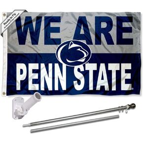 College Flags & Banners Co. Penn State Nittany Lions WE are Penn State Flag with Pole and Bracket Kit