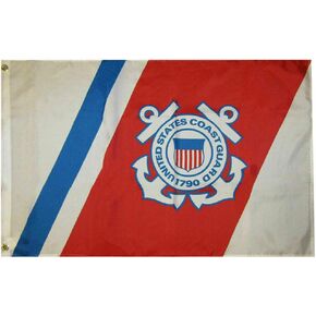 Official United States Coast Guard Licensed US Coast Guard Flag 3 X 5 ft RACING Stripe FLAG Polyester Banner