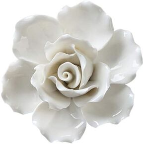 Insiswiner Handcrafted Ceramic Flowers Sculpture Home Hanging 3D Wall Art Decor Decoration for Living Room Bedroom