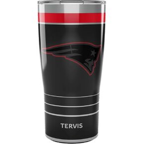Tervis Traveler NFL New England Patriots - Night Game Triple Walled Insulated Tumbler Travel Cup Keeps Drinks Cold & Hot, 20oz, Stainless Steel