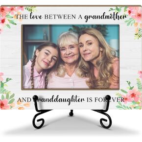Grandma Gifts Wooden Photo Frame - The Love Between A Grandmother And Granddaughter is Forever 4x6 Picture Frame Horizontal, Tabletop Display Home Decor Great Grandmother Photo Frame for Mimi Nana- 27 in Saudi Arabia