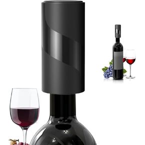 Wine Stoppers Electric Wine Stoppers Reusable Wine Bottle Stoppers Battery Powered Automatic Wine Vacuum Pump Wine Lover for Men& Women (Black)