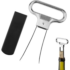 Ah-So Opener Wine Opener Bottle Opener Two-Prong Cork Puller Dual-Use Handheld Bottle Opener with Dustproof Cover